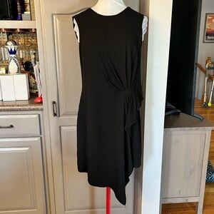 Giorgio Armani Little Black Coctail Dress with Side Drape Detail